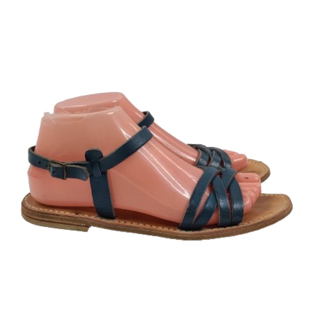 Unbranded Women's Navy Blue Leather Slingback Sandals‎ Size US 8
